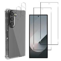 Shockproof Case for Samsung Galaxy Z FOLD 6 and 2 Tempered Glass and 2 Camera Lenses Phonillico® skaidri