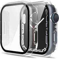 Case compatible with Apple Watch 45mm Series 9 - Hard protective case transparent tempered glass screen Phonillico®
