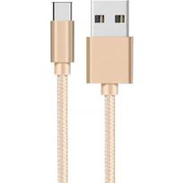 USB-C Cable for Xiaomi REDMI 9 - REDMI 9T - REDMI NOTE 9T - REDMI NOTE 8T - USB-C Type Cable Nylon Braided Gold 1 Meter Phonillico® auksas