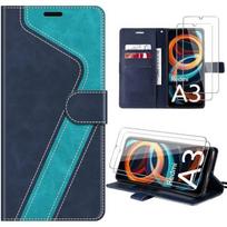 Coque - E.F.Connection - pour Xiaomi Redmi A3 - Cuir Synthétique - Protection Pliable - avec 2 Verres Trempés