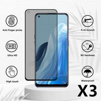 Anti-spy tempered glass screen protector for OPPO Reno 7 - E.F.CONNECTION - Set of 3