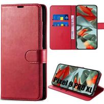 Coque pour Google Pixel 9 Pro XL, Coque Portefeuille Antichoc Anti-Rayures Cuir PU Rouge