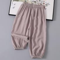 Ice Silk Sleepers for Summer Wear Boys and Girls Mosquito Proof Loose Home Clothes Long Pants Thin Casual Pants 80