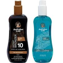Australian Gold spray gel with bronzer SPF10 + Aloe Freeze Gel