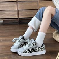Hong Kong style leopard print skateboard bread shoes ins tide couple models versatile sports and leisure board shoes 2025 new models 35