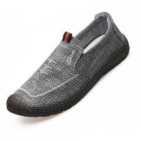 Men's shoes spring breathable one-pedal lazy shoes men's casual single shoes board shoes deodorant soft-soled linen shoes men 39 pilka spalva