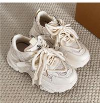 Versatile Hong Kong style shows small white platform dad shoes women's 2025 new autumn and winter student retro sneakers 35 smėlis