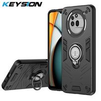KEYSION Shockproof Armor Case for Nothing Phone 3A Pro Soft Silicone+PC Metal Ring Stand Phone Back Cover for Nothing 3A Pro for Nothing 3A Pro juoda