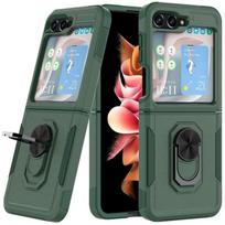 Case for Samsung Galaxy Z Flip 6 - Rigid Protection Anti-Scratch Back Ring Reinforced Edge - Night Green