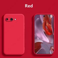 Liquid Silicone Phone Case For Google Pixel 9a Celulare For Pixel 9a Shockproof Luxury Soft Funda Para Back Cover For Google Pixel 9a raudona