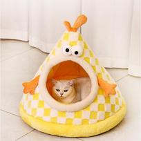 Cartoon Bigeye Monster Pets Nest Deep Sleep Comfortable Detachable Washable Dog House Winter Cat/Dog Home Pet Supplies Cats Home S geltona