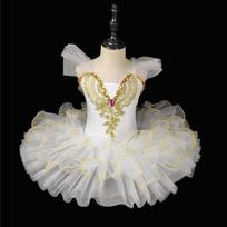 Children's Ballet Dance Skirt, Girls' Little Swan Performance Costume, Soft Gauze Skirt, New Princess Dress, Fluffy Performance Costume 170 balta