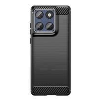 For Moto Edge 60 Fusion Case Cover Moto Edge 60 Fusion Capa Shockproof TPU Soft Carbon Fiber Fundas Motorola Moto Edge 60 Fusion Motorola Edge 60 Fusion juoda