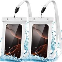 2x Waterproof Case for iPhone 17 Pro 17th 16th 16 15 Pro 14 Plus 14 Pro 13 12 11 XR XS - IPX8 Protection White Border balta