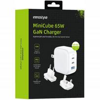 Innostyle Mini Cube Powerful Fast Charger Gan Travel Eu Us Uk Au 3X Usb Usb-C 65W White