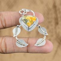 Womens day Deal Natural Bumble Bee Jasper 925 Sterling Silver Mother New Pendant