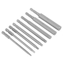 8pcs 100mm Length 14  Hex Shank Head BST Screwdriver Bit 2.512mm Set Kit