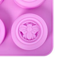 Silikoninė 6 lizdų muilo forma bitės formos, fondanto torto forma, kepimo priedai pink