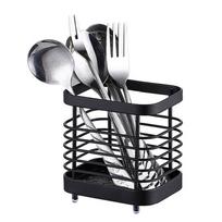 Utensil Holder Drying Rack Stainless Steel Draining Basket Wall Mount No Drilling for Kitchen gray