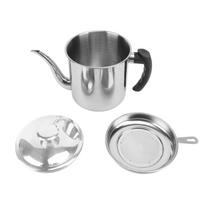 Grease Container With Strainer for Kitchen 1.4L 410 Stainless Steel Thicken Household Large