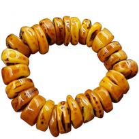 Useful Fashion Natural Amber Beeswax Beaded Bracelet Natural Amber Bracelet brown