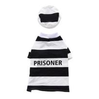 Dog Costume Pet Dress Up Prisoner Samurai Godfather Apparel Halloween Cosplay Party Outfit for Small Medium Dogs Cats M black