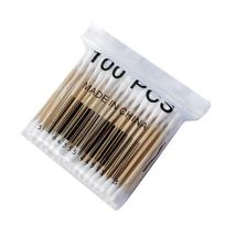High-quality 100 Soft-bag Wooden SticksDouble-ended Cotton Swabs Beauty Sticks and Makeup Cotton Swabs