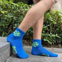 5 Pairs of Spring and Summer Tide Socks Skateboarding Sports Mid-calf Cotton Socks Letters Men and Women Short Socks Sweat Basketball Socks 5 pairs dangaus mėlyna spalva