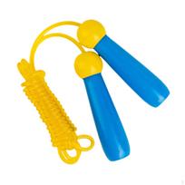 Colorful Kids Jump Rope 2.4M with Wooden Handle Skipping Jumping for Boys Girls Outdoor Yellow Rope