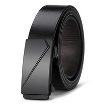 Men's Leather Belt Genuine Leather Inner Wear Toothless Automatic BuckleLeather Belt for Men's Young Men's Fashionable and Versatile Business Trousers 130cm gray