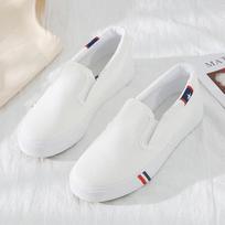 One-pedal cloth shoes girls versatile ins trendy low-top shoes couples casual little white shoes canvas shoes 35 (female) balta