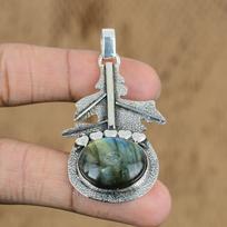 Mothers day Deal Natural Labradorite Sterling Silver Birthday Daughter Pendant