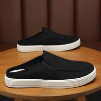 Canvas shoes men's summer casual lazy one pedal and half drag men's old Beijing lasagna cloth shoes trendy shoes men 39