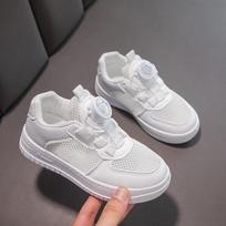Children's Six One Little White Shoes Spring and Summer New Boys and Girls Mesh Breathable White Sneakers Student Campus Running Shoes 26 (inner length 17cm)
