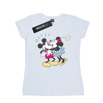Disney Womens/Ladies Mickey And Minnie Mouse Kiss Cotton T-Shirt M balta