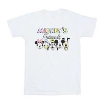 Disney Mens Mickey Mouse And Friends Faces T-Shirt S balta