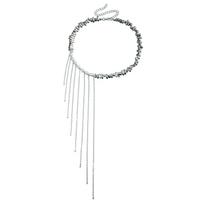 Wedding Party Jewelry Irregular Imitation Pearl Choker Necklace for Women Tassels Chain Gift
