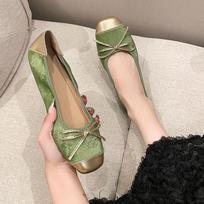 Flat-soled ballet shoes children's summer 2025 new pedals soft-soled pregnant women's single shoes 35 žalia