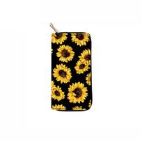 Sunflower Long Zipper Wallet Flower Chrysanthemum Sunflower Clutch