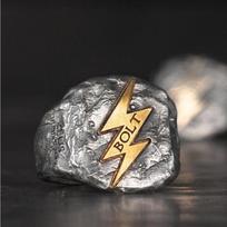 Design Wrath of Zeus Lightning Ring Trendy Men's Jewelry Index Finger Ring Personalized Retro Single Tail Ring Jewelry