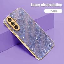 Elektroplatuotas TPU dėklas Samsung Galaxy A56 A55 A54 A53 A36 A35 A34 A26 A25 A24 A16 A15 A14 A06 4G 5G dangtelis, atsparus smūgiams Coque A54 5G violetinė
