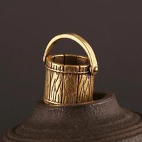 Vintage Copper Mini Bucket Animals Keychain Hanging Jewelry Brass Portable Barrels Pendants Trinkets Lucky Desk Accessories 1