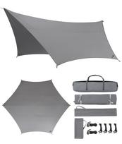 TOKYO CRAFTS Macaon TC TC 4m x UV 4 Sunshade Tarp, Hexagonal, Gray, Material, 4m, Shading, Protection, Person, pilka spalva