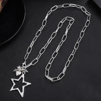 Irregular pentagram alloy pendant, simple small fresh star women's sweater chain