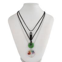 Wax rope resin safety buckle colored stone tree pendant necklace new Chinese temperament collarbone chain versatile light luxury niche jewelry