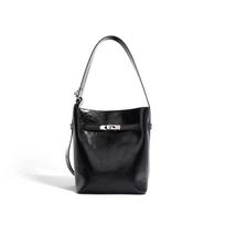 The Same Bucket Bag Niche Large-capacity Oil Wax Leather Shoulder Bag Messenger Bag Casual Small Bag Women juoda