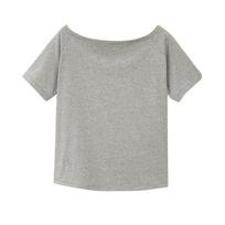 Spot Star Off-the-Shoulder Short Sleeve Women's Summer T-Shirt, High-End Lazy Style Medium šviesiai pilka spalva