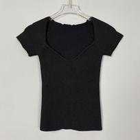 Women's Slim Fit Low-Cut Knitted T-Shirt - Chic & Sexy Korean Style One Size juoda