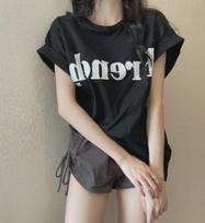Summer Plus Size Women's Loose Retro T-shirt: Short Sleeve, Round Neck, Casual Base Shirt Medium juoda