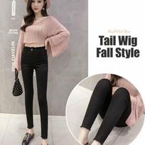 Spring/Summer 2023 Women's High-Waisted Slim Fit Pencil Jeans 25 juoda